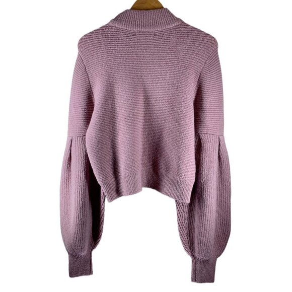 Blank NYC Prelude to a Kiss Pink Metallic Balloon Sleeve Sweater Size Large - Picture 8 of 8